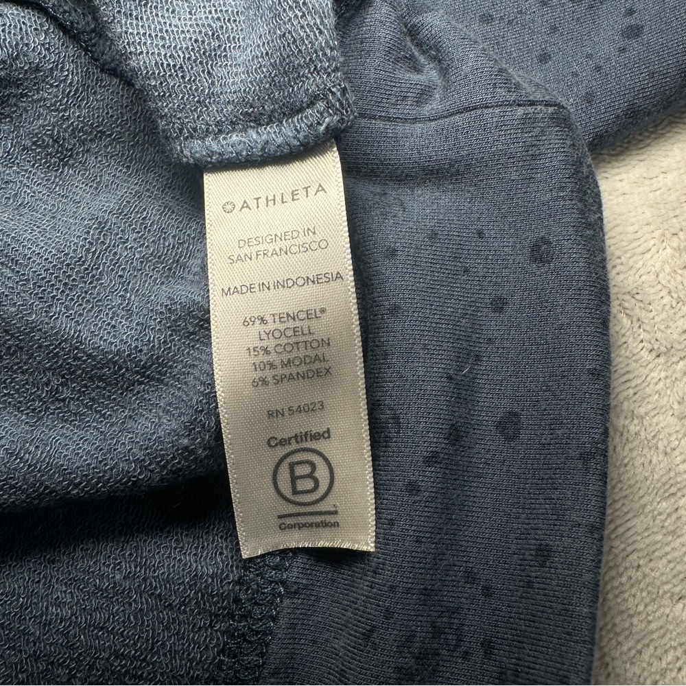 Athleta Studio to Street Splatter Print Sweatshirt Blue Size S - Picture 4 of 7